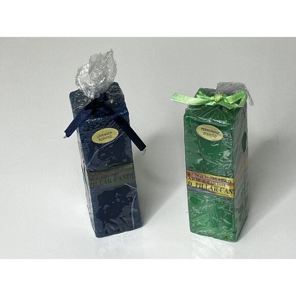Candle World, Inc. Rectangle Shaped Set of 2 Candles Lavender & Peppermint - Picture 1 of 6